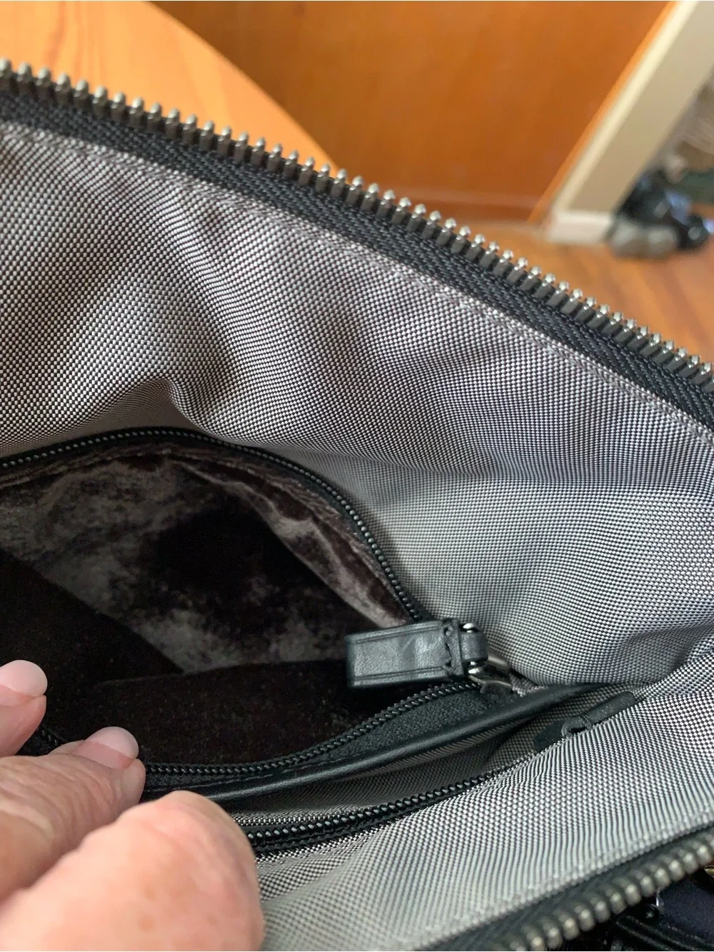 Tumi Black Quilted Leather Laptop Bag